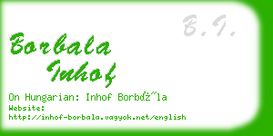 borbala inhof business card